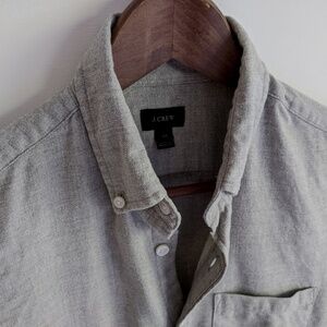 Heather Gray Lightweight Flannel Button Down Shirt - XS